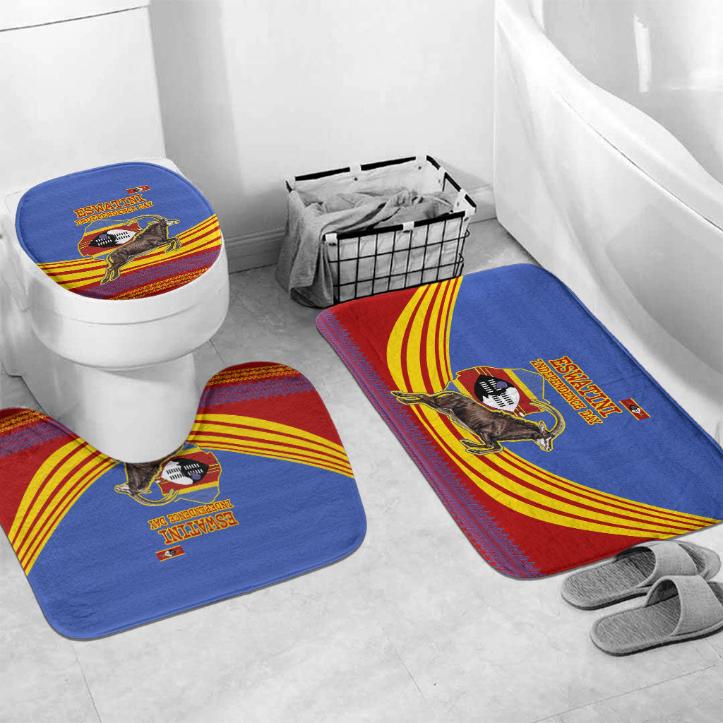 Eswatini Independence Day Bathroom Set Sable Antelope - Aloe Succulent - Flag Shield