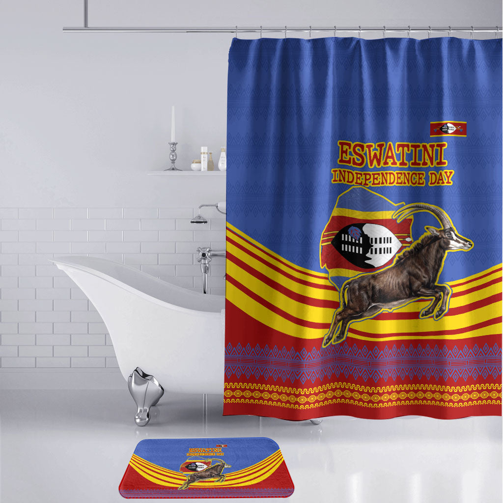 Eswatini Independence Day Bathroom Set Sable Antelope - Aloe Succulent - Flag Shield