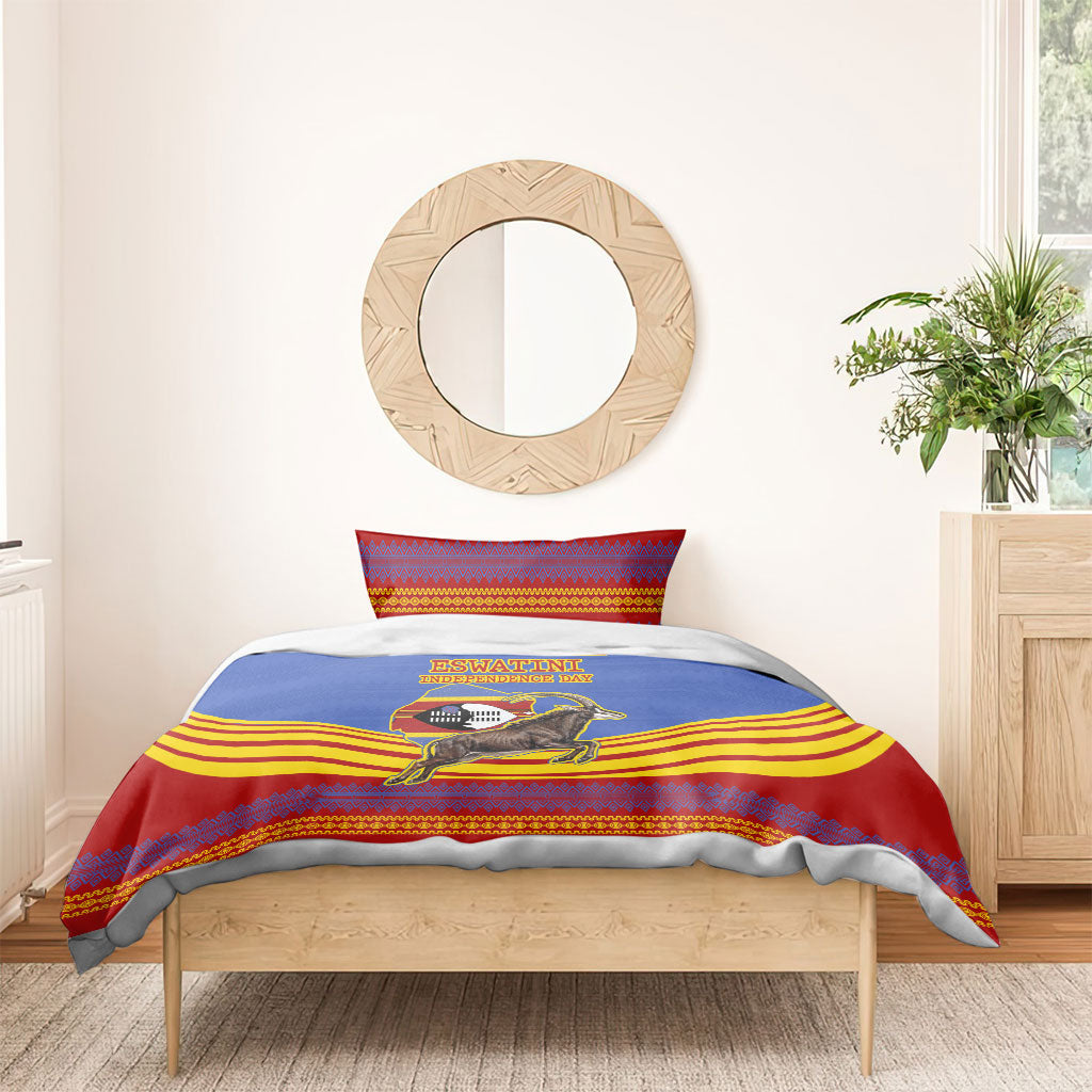 Eswatini Independence Day Bedding Set Sable Antelope - Aloe Succulent - Flag Shield