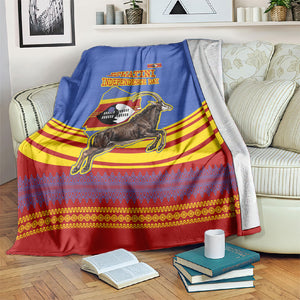 Eswatini Independence Day Blanket Sable Antelope - Aloe Succulent - Flag Shield