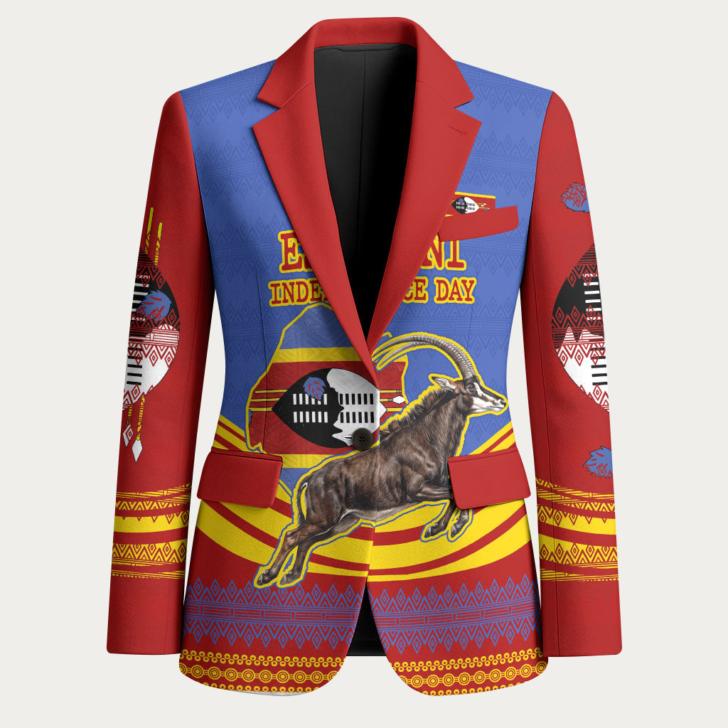 Eswatini Independence Day Blazer Sable Antelope - Aloe Succulent - Flag Shield