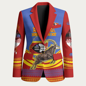 Eswatini Independence Day Blazer Sable Antelope - Aloe Succulent - Flag Shield