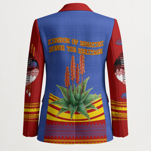 Eswatini Independence Day Blazer Sable Antelope - Aloe Succulent - Flag Shield