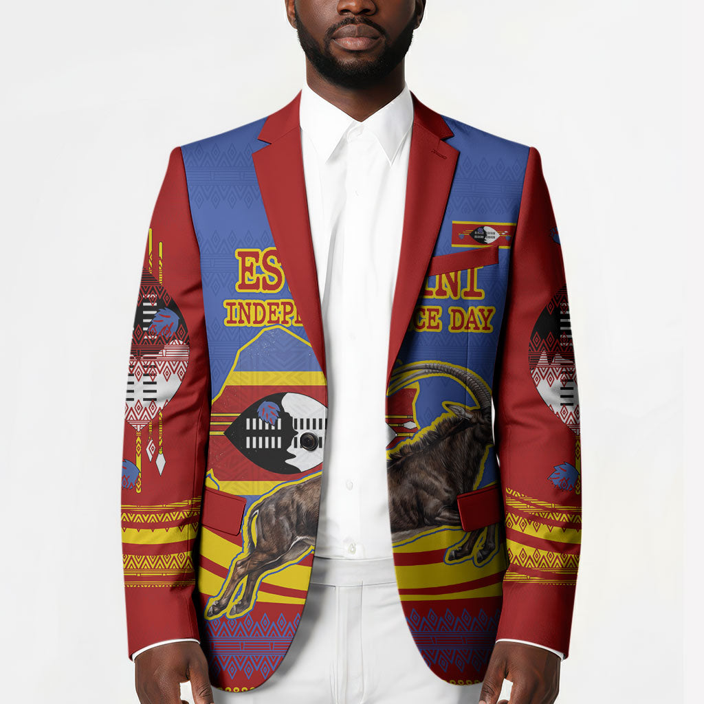 Eswatini Independence Day Blazer Sable Antelope - Aloe Succulent - Flag Shield