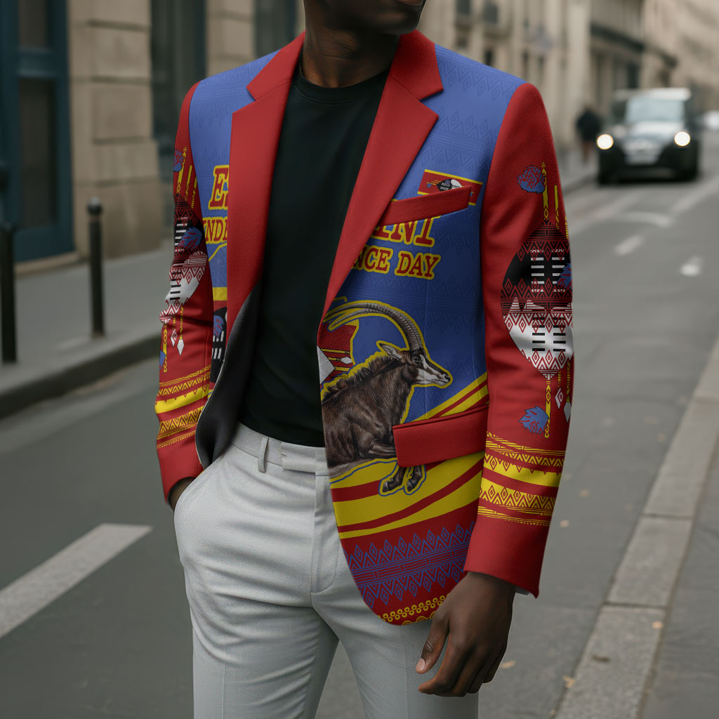 Eswatini Independence Day Blazer Sable Antelope - Aloe Succulent - Flag Shield