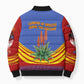 Eswatini Independence Day Bomber Puffer Jacket Sable Antelope - Aloe Succulent - Flag Shield