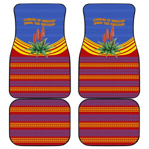 Eswatini Independence Day Car Mats Sable Antelope - Aloe Succulent - Flag Shield
