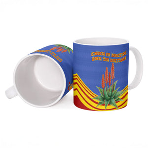 Eswatini Independence Day Ceramic Mug Sable Antelope - Aloe Succulent - Flag Shield
