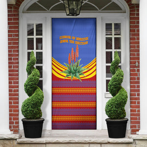 Eswatini Independence Day Door Cover Sable Antelope - Aloe Succulent - Flag Shield