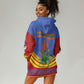 Eswatini Independence Day Hoodie Dress Sable Antelope - Aloe Succulent - Flag Shield