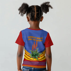 Eswatini Independence Day Kid T shirt Sable Antelope - Aloe Succulent - Flag Shield