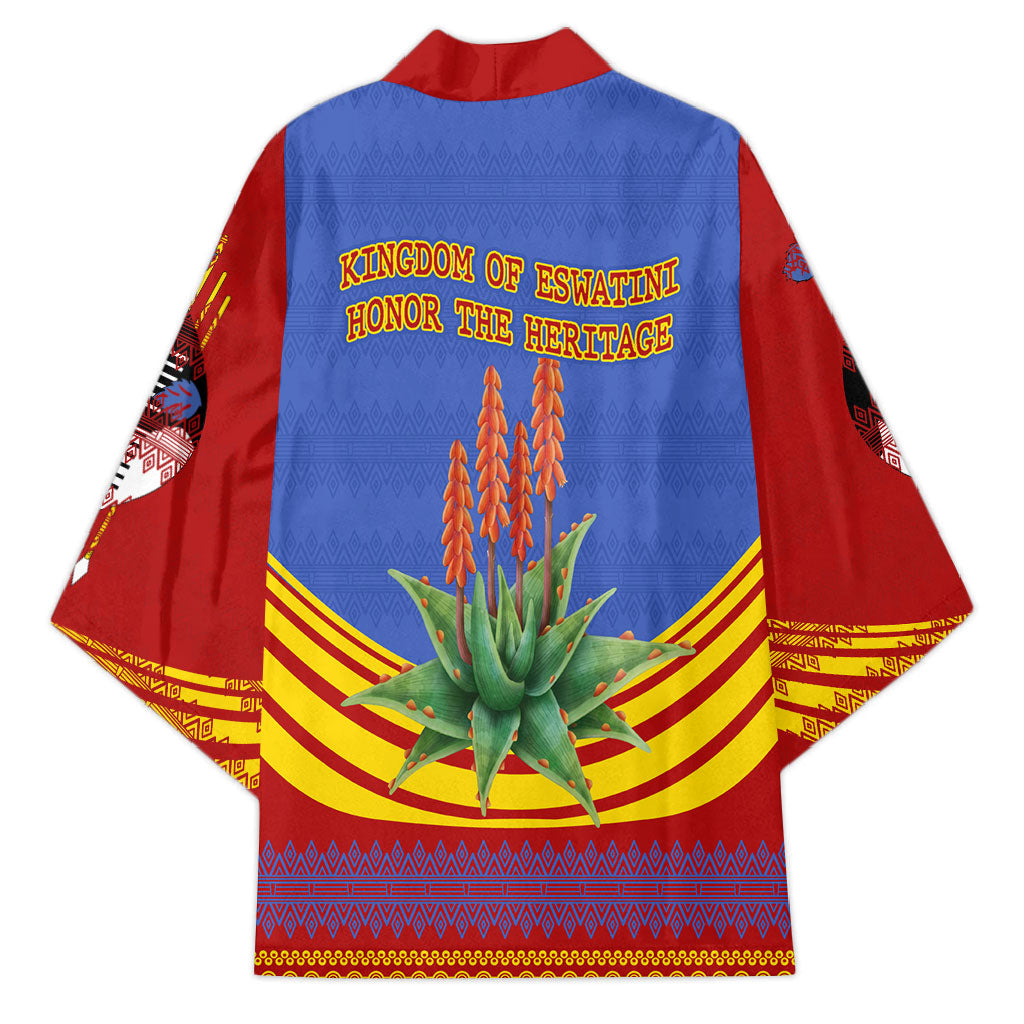 Eswatini Independence Day Kimono Sable Antelope - Aloe Succulent - Flag Shield