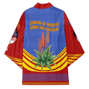 Eswatini Independence Day Kimono Sable Antelope - Aloe Succulent - Flag Shield