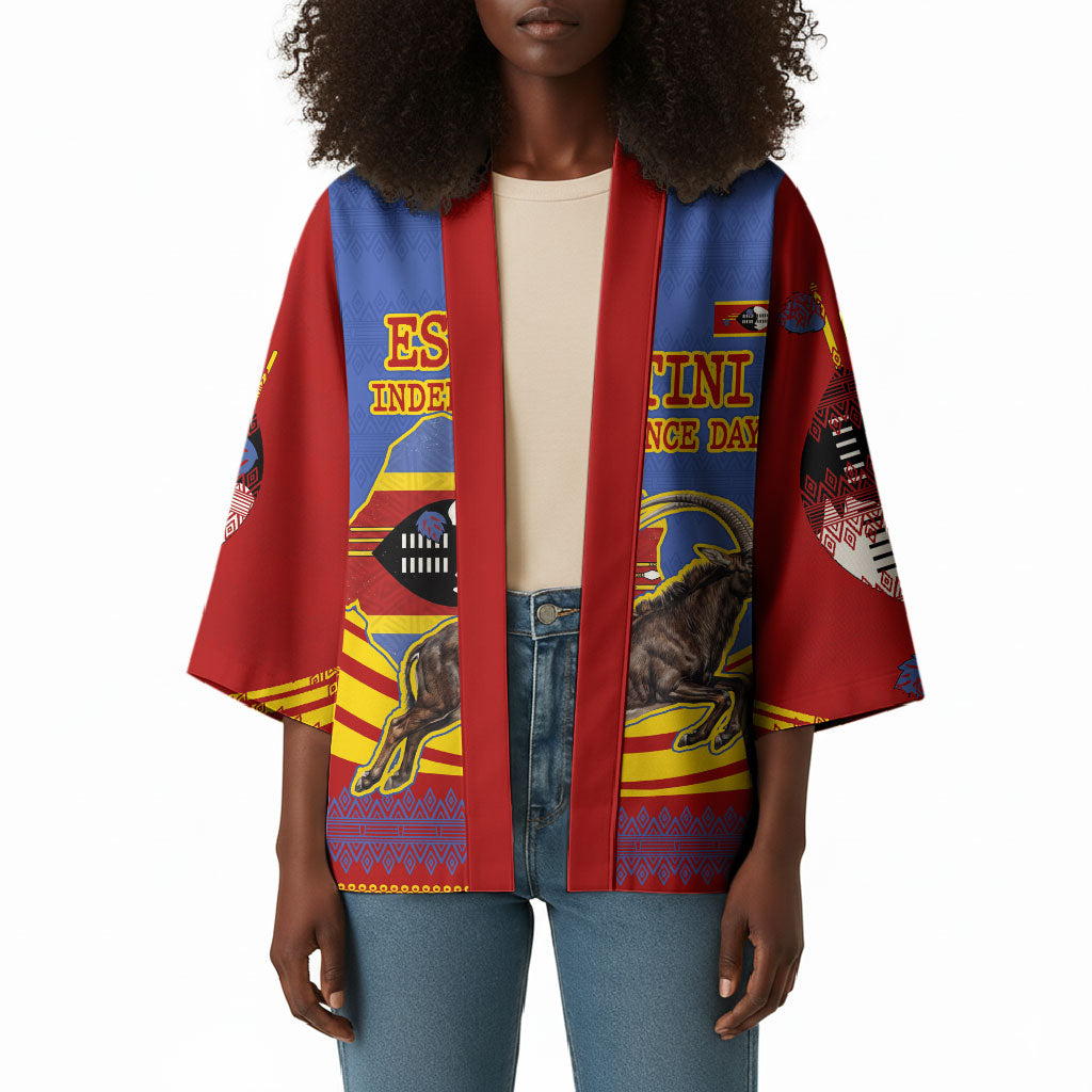 Eswatini Independence Day Kimono Sable Antelope - Aloe Succulent - Flag Shield