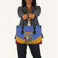 Eswatini Independence Day Leather Bag Sable Antelope - Aloe Succulent - Flag Shield