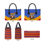 Eswatini Independence Day Leather Bag Sable Antelope - Aloe Succulent - Flag Shield