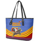 Eswatini Independence Day Leather Tote Bag Sable Antelope - Aloe Succulent - Flag Shield