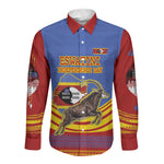 Eswatini Independence Day Long Sleeve Button Shirt Sable Antelope - Aloe Succulent - Flag Shield