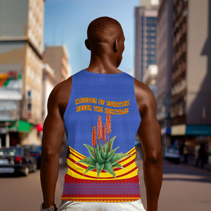 Eswatini Independence Day Men Tank Top Sable Antelope - Aloe Succulent - Flag Shield