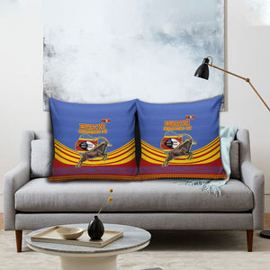 Eswatini Independence Day Pillow Cover Sable Antelope - Aloe Succulent - Flag Shield