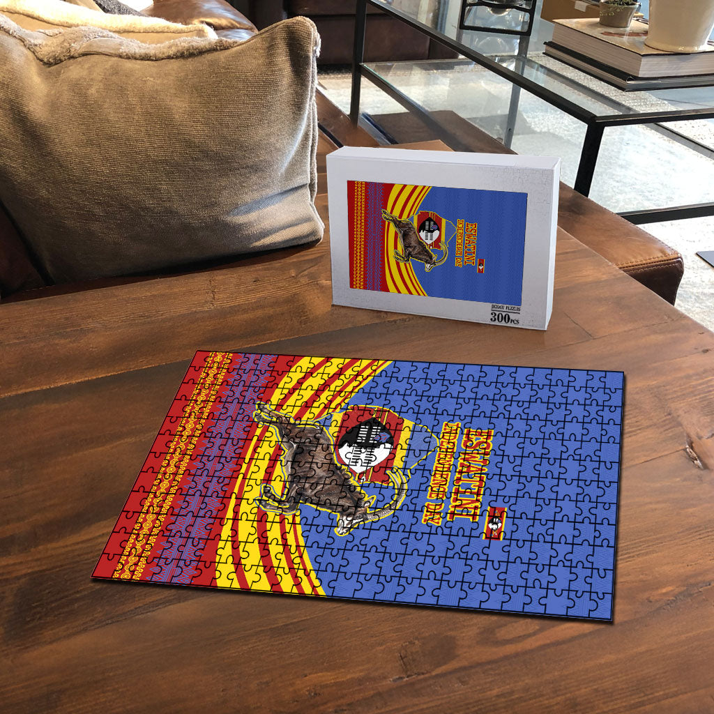 Eswatini Independence Day Puzzle Sable Antelope - Aloe Succulent - Flag Shield