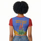 Eswatini Independence Day Raglan Cropped T shirt Sable Antelope - Aloe Succulent - Flag Shield