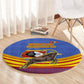 Eswatini Independence Day Round Carpet Sable Antelope - Aloe Succulent - Flag Shield