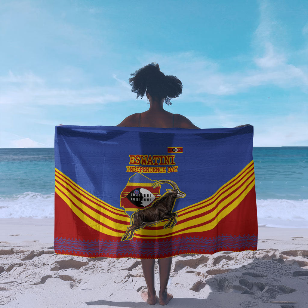 Eswatini Independence Day Sarong Sable Antelope - Aloe Succulent - Flag Shield