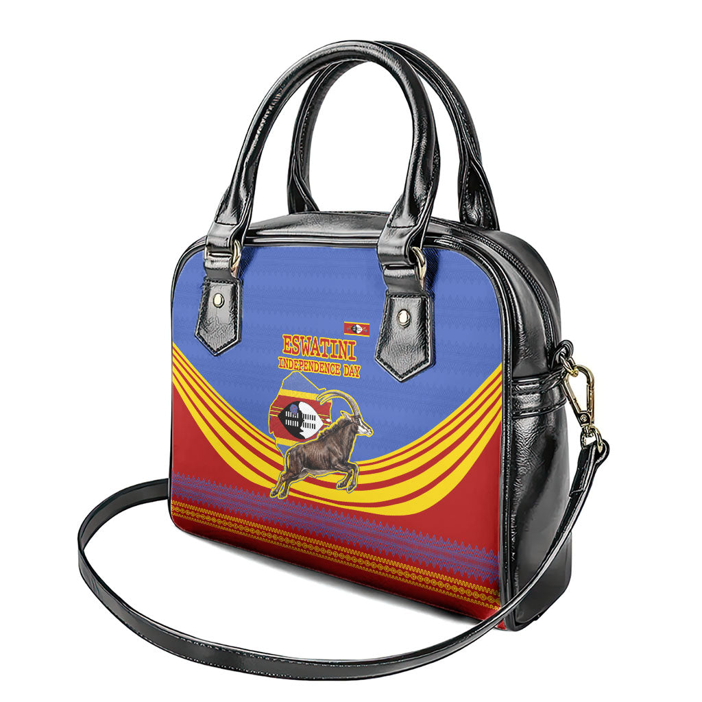 Eswatini Independence Day Shoulder Handbag Sable Antelope - Aloe Succulent - Flag Shield
