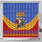 Eswatini Independence Day Shower Curtain Sable Antelope - Aloe Succulent - Flag Shield