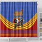 Eswatini Independence Day Shower Curtain Sable Antelope - Aloe Succulent - Flag Shield