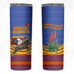 Eswatini Independence Day Skinny Tumbler Sable Antelope - Aloe Succulent - Flag Shield