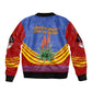 Eswatini Independence Day Sleeve Zip Bomber Jacket Sable Antelope - Aloe Succulent - Flag Shield