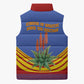 Eswatini Independence Day Sleeveless Puffer Jacket Sable Antelope - Aloe Succulent - Flag Shield