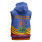 Eswatini Independence Day Sleeveless Zip Hoodie Sable Antelope - Aloe Succulent - Flag Shield