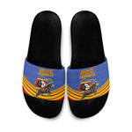 Eswatini Independence Day Slide Sandals Sable Antelope - Aloe Succulent - Flag Shield