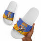 Eswatini Independence Day Slide Sandals Sable Antelope - Aloe Succulent - Flag Shield