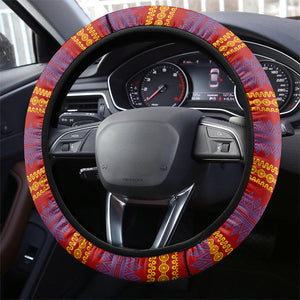 Eswatini Independence Day Steering Wheel Cover Sable Antelope - Aloe Succulent - Flag Shield
