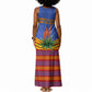 Eswatini Independence Day Tank Maxi Dress Sable Antelope - Aloe Succulent - Flag Shield