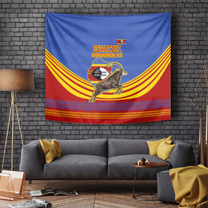 Eswatini Independence Day Tapestry Sable Antelope - Aloe Succulent - Flag Shield