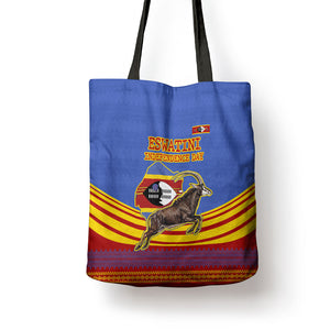 Eswatini Independence Day Tote Bag Sable Antelope - Aloe Succulent - Flag Shield