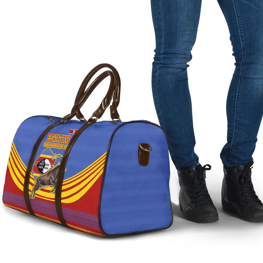 Eswatini Independence Day Travel Bag Sable Antelope - Aloe Succulent - Flag Shield