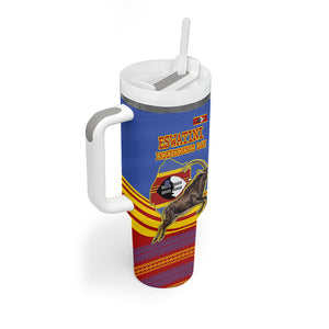 Eswatini Independence Day Tumbler With Handle Sable Antelope - Aloe Succulent - Flag Shield