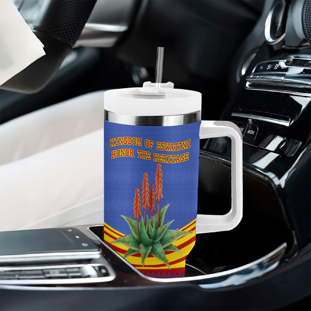 Eswatini Independence Day Tumbler With Handle Sable Antelope - Aloe Succulent - Flag Shield