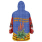 Eswatini Independence Day Wearable Blanket Hoodie Sable Antelope - Aloe Succulent - Flag Shield