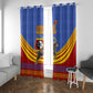 Eswatini Independence Day Window Curtain Sable Antelope - Aloe Succulent - Flag Shield