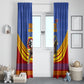 Eswatini Independence Day Window Curtain Sable Antelope - Aloe Succulent - Flag Shield