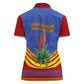 Eswatini Independence Day Women Polo Shirt Sable Antelope - Aloe Succulent - Flag Shield