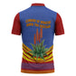 Eswatini Independence Day Zipper Polo Shirt Sable Antelope - Aloe Succulent - Flag Shield