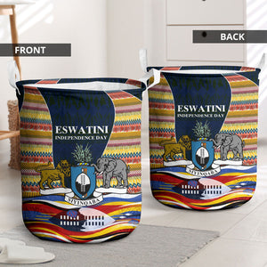 Eswatini Independence Day Laundry Basket Freedom Pride - Lion Elephant - Strelitzia Flowers